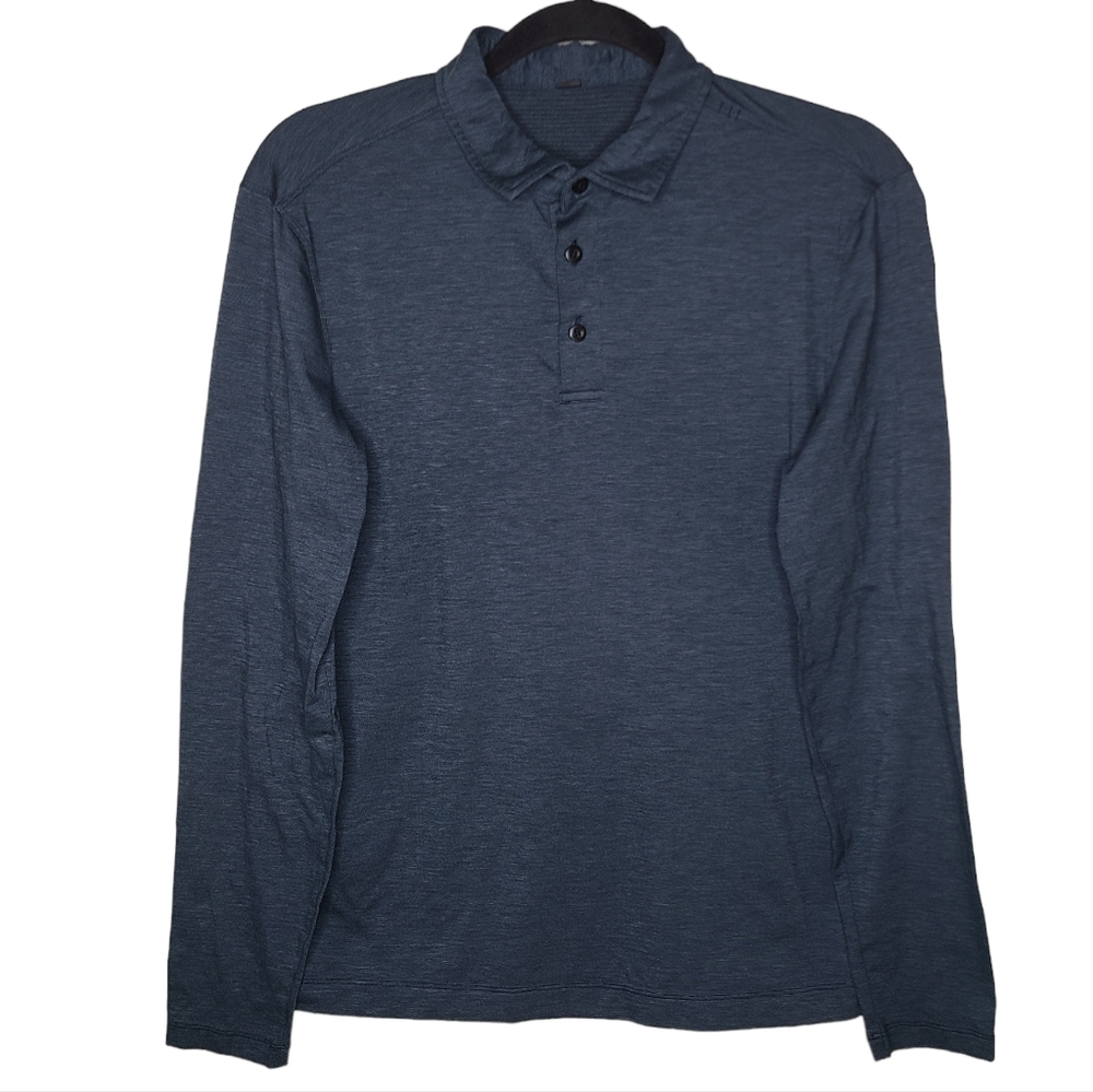 Lululemon Evolution Long Sleeve Polo True Navy TRNV M3BK9S Small